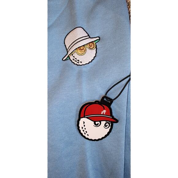 Malbon Golf Powder Blue "Buckets" Crewneck Sweater | Glenlivet Collab (L) - Picture 7 of 11